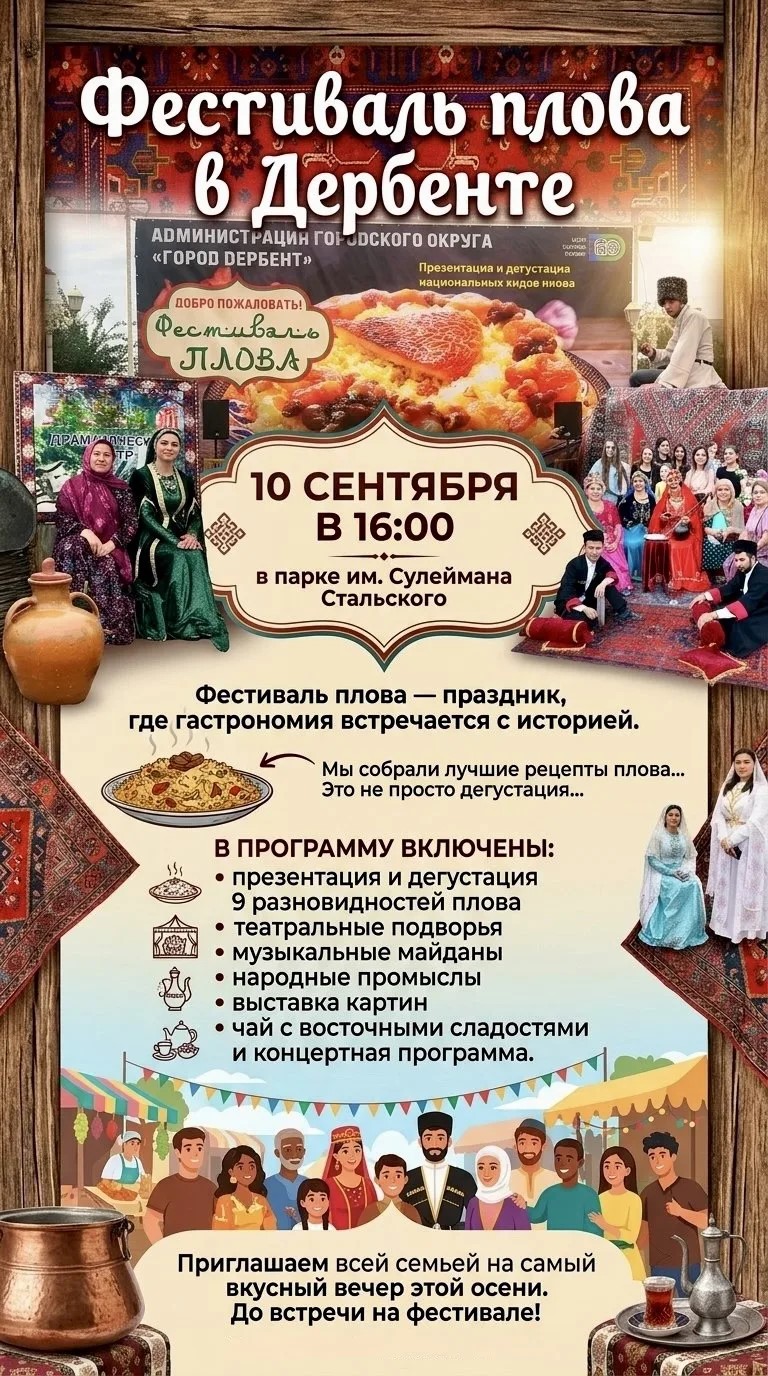 В Дербенте 10 сентября состоится фестиваль плова