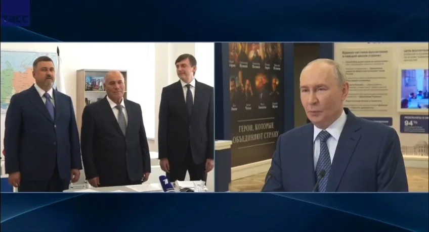 Владимир Путин открыл школу в Байрамауле