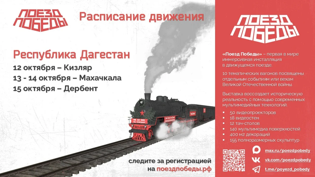 «Поезд Победы» в Дагестане с 12 октября